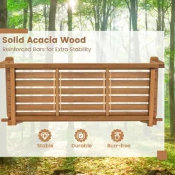 Tangkula 2-Person Acacia Wood Outdoor Porch Swing Patio Hanging Bench Chair Natural -Beauty house GUEST fc07bdc0 3922 4bcc 8d6e ee13237333bd