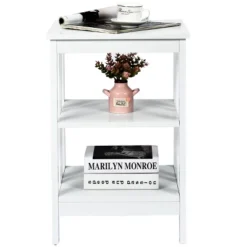 Tangkula 3-tier Side Table Nightstand Sofa End Table Storage Display Shelf -Beauty house GUEST fc158229 caab 4f6c b899 6d268450b127