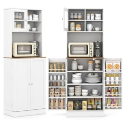 Tangkula Kitchen Pantry Cabinet W/Microwave Shelf 8 Door Shelves & 5 Adjustable Shelves 20 Tangkula Kitchen Pantry Cabinet W/Microwave Shelf 8 Door Shelves & 5 Adjustable Shelves -Beauty house GUEST fc7698b4 ce42 4485 976c 320bddb7bb65