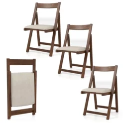 Tangkula Upholstered Dining Chair Set Of 4 W/ Curved Backrest Rubber Wood Frame -Beauty house GUEST fc8dcbb4 eb28 4451 826b b2e597e5c748