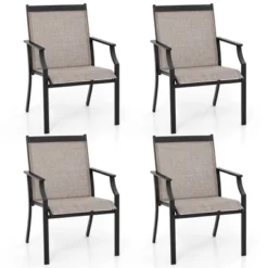 Tangkula Patio Chairs Set Of 4 Dining Chairs W/ Curved Backrest Long Armrest Breathable Fabric 19 Tangkula Patio Chairs Set Of 4 Dining Chairs W/ Curved Backrest Long Armrest Breathable Fabric -Beauty house GUEST fcbb2c81 2189 482f aef6 ae858c91118b