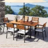 Tangkula 7-Piece Patio Furniture Set Outdoor Dining Chair Set For 6 W/ Acacia Wood & Metal Frame -Beauty house GUEST fd566f62 3cf0 4530 bb4f a116c7529233