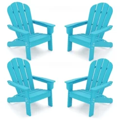 Tangkula 4PCS Kid's Adirondack Chair All-Weather HDPE Toddler Lawn Chair W/ Ergonomic Design -Beauty house GUEST fd7447d6 310e 4bcb 82e3 51dc78d99d43