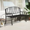 Tangkula 51" Metal Garden Bench Patio Slatted Bench For 2-3 People & Park-Style Loveseat -Beauty house GUEST fdd36650 18d7 4a2e 994c ebc78a8fda32