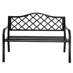 Tangkula Outdoor Chair Garden Patio Bench Cast Iron Frame Black -Beauty house GUEST fdfe5614 f8a0 4e7f a318 3a2025edb4f4