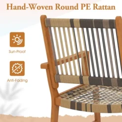 Tangkula 3 Pieces Rocking Bistro Set PE Rattan Front Porch Chairs W/ Coffee Table -Beauty house GUEST fe222f05 7b48 49bd b4a4 d32f65f171f7