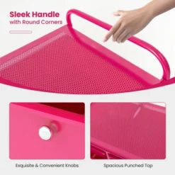 Tangkula 15 Drawer Rolling Storage Cart Opaque Multicolor Drawers Home Organizer Mixed Hot Pink -Beauty house GUEST fe5b7eb4 b32b 4b52 b3fb 6d93645f350f