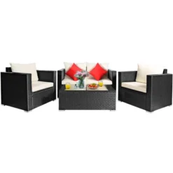 Tangkula 8PCS Rattan Patio Conversation Set Outdoor Furniture Set W/ Cushions -Beauty house GUEST fe623b0a 6eae 4daa bd27 572f81958eca