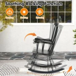 Tangkula 2PCS Wooden Rocking Chair Single Rocker Indoor Garden Patio Yard Black -Beauty house GUEST ffe8f0fb 1bdd 4545 aafa a96146daafc0 1